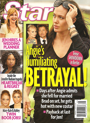 Illustration for article titled Olsen Twins Planning Boob Jobs, Brad Planning Affair, Aniston Knocked Up & Planning Wedding